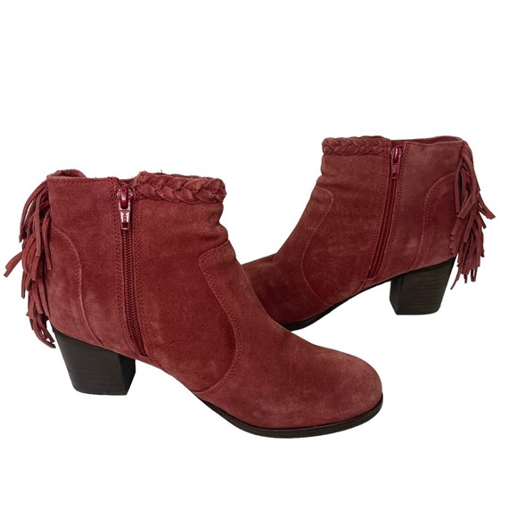WOMENS MATISSE SPICE RED LUCINDA BOOTS SUEDE FRINGE WESTERN BOOTIES SIZE 8 - Picture 6 of 11
